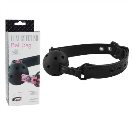 Дизайнерский дышащий черный кляп Ball Gag