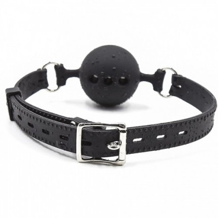 Дышащий силиконовый кляп Plug the ball с диаметром шарика 3 см Дышащий силиконовый кляп Plug the ball с диаметром шарика 3 см