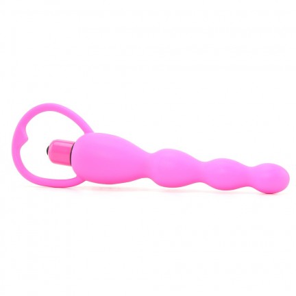 Розовая елочка с вибрацией Silicone Vibrating Bum Beads