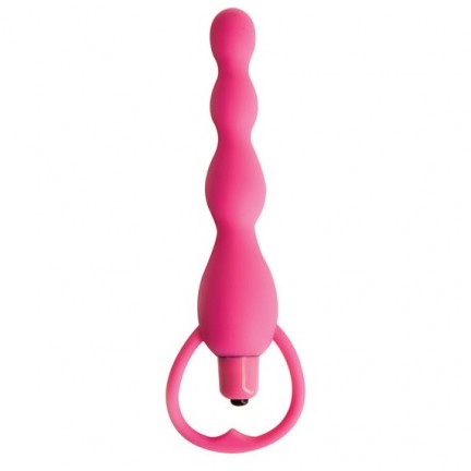 Розовая елочка с вибрацией Silicone Vibrating Bum Beads