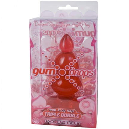 Анальная пробка Gum Drops Triple Bubble Red