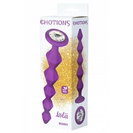 Анальная цепочка с кристаллом Emotions Buddy Purple