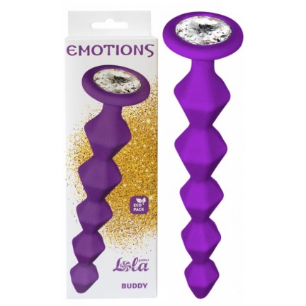 Анальная цепочка с кристаллом Emotions Buddy Purple