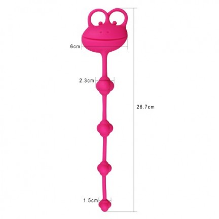 Анальная цепочка розовая Silicone Frog Anal Beads-Pink