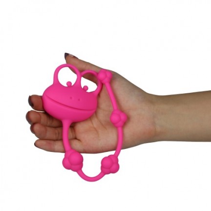 Анальная цепочка розовая Silicone Frog Anal Beads-Pink