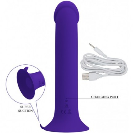 Универсальный фиолетовый вибратор с мощной присоской и пульсацией Murray Youth 19 см