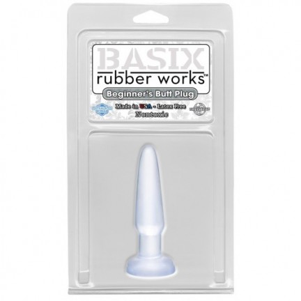 Анальная пробка Basix Rubber Works Beginners Butt Plug Clear