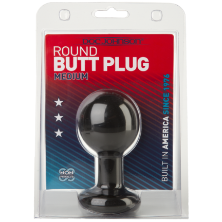 Круглая черная пробка для анальной стимуляции Round Medium