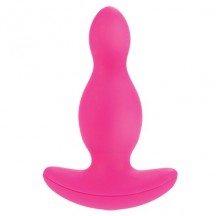 Розовый анальный плаг из силикона с 10 функциями вибрации Silicone Risque