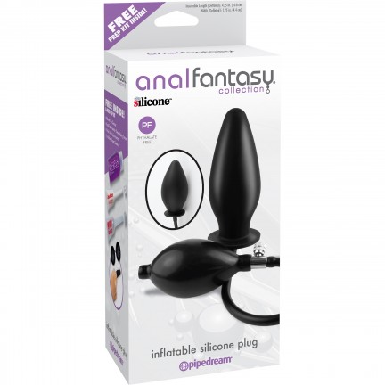 Анальная пробка расширяющаяся AFC Inflatable Silicone Plug Black