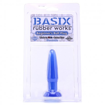 Анальная пробка Basix Rubber Works Beginners Butt Plug Blue