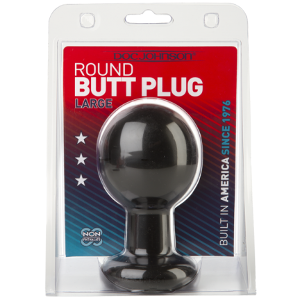 Круглая черная пробка для анальной стимуляции Round Large