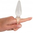 Анальная пробочка с кольцом на пальчик Finger Plug прозрачная