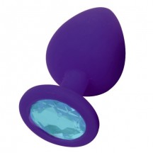 Фиолетовая силиконовая пробка с голубым кристаллом M