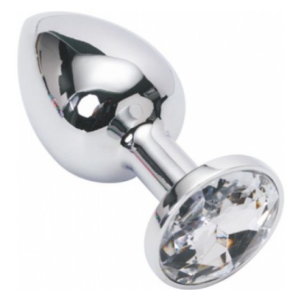 Мини-плаг из стали с кристаллом Silver Diamond