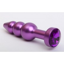 Анальная елочка фиолетового цвета с фиолетовым стразом
