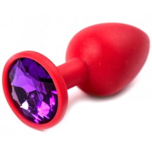 Красная силиконовая пробка с фиолетовым стразом S