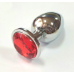 Анальная пробка из алюминия с кристаллом Ruby L