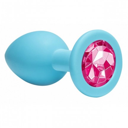 Анальная пробка Emotions Cutie Medium Turquoise pink crystal