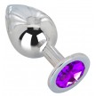 Большой плаг из стали с кристаллом Violet Dream