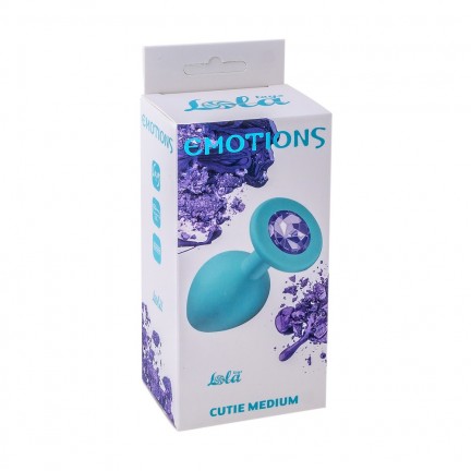 Анальная пробка Emotions Cutie Medium Turquoise light purple crystal