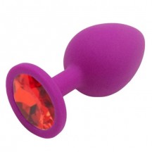 Пурпурная силиконовая пробка с рубиновым стразом