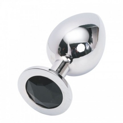 Большая анальная пробка Anal Jewelry Plug Silver Black L