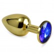 Click to see more details on Анальное украшение со стразом Golden Plug Small синий Анальное украшение со стразом Golden Plug Small синий