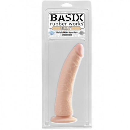 Фаллоимитатор на присоске Basix Rubber Works Slim 7 Фаллоимитатор на присоске Basix Rubber Works Slim 7