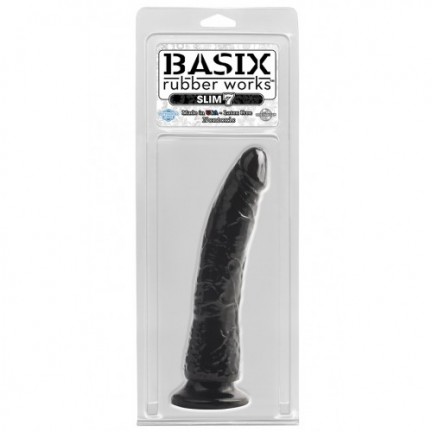 Фаллоимитатор на присоске Basix Rubber Works Slim 7 Black