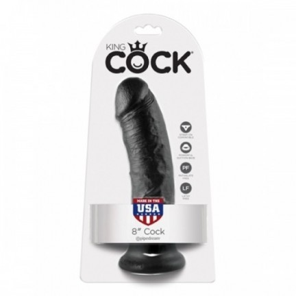 Фаллоимитатор King Cock 8" Cock черный с присоской