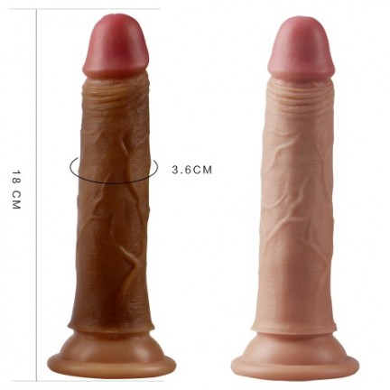 Фаллос на присоске 7 Dual-Layered Silicone Cock мулат