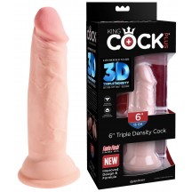 Реалистичный фаллоимитатор на присоске King Cock Triple Density Cock Light 18 см