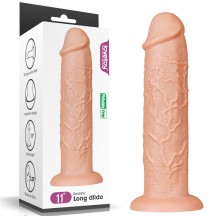 Большой фаллос без мошонки на присоске Lovetoy Realistic Long Dildo 28 см