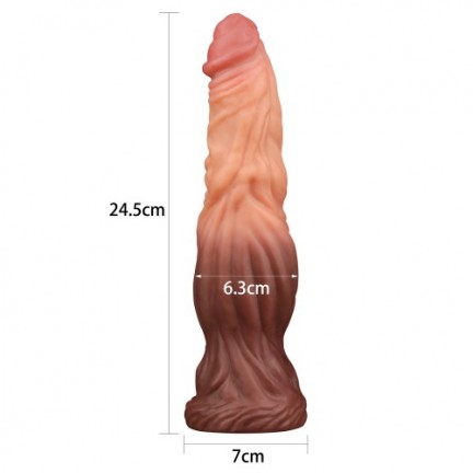 Фаллоимитатор с ярко выраженным рельефом и градиентом Lovetoy Silicone Cock 25 см