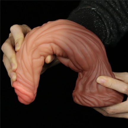 Фаллоимитатор с ярко выраженным рельефом и градиентом Lovetoy Silicone Cock 25 см