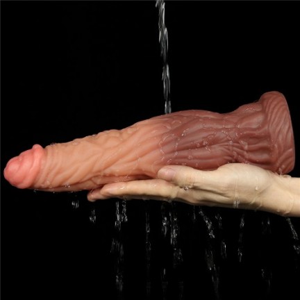 Фаллоимитатор с ярко выраженным рельефом и градиентом Lovetoy Silicone Cock 25 см