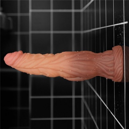 Фаллоимитатор с ярко выраженным рельефом и градиентом Lovetoy Silicone Cock 25 см