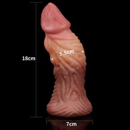 Широкий фаллос с ярко выраженным рельефом и большой головкой Lovetoy Silicone Cock 18 см