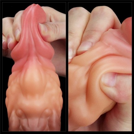 Широкий фаллос с ярко выраженным рельефом и большой головкой Lovetoy Silicone Cock 18 см