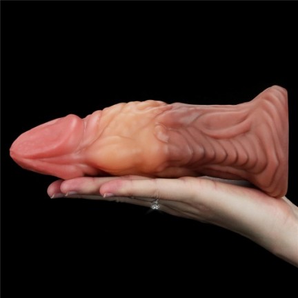 Широкий фаллос с ярко выраженным рельефом и большой головкой Lovetoy Silicone Cock 18 см