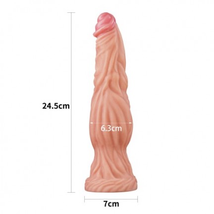 Фаллоимитатор с ярко выраженным рельефом Lovetoy Silicone Cock 25 см