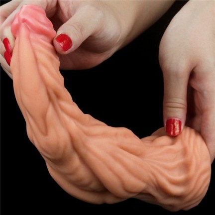 Фаллоимитатор с ярко выраженным рельефом Lovetoy Silicone Cock 25 см