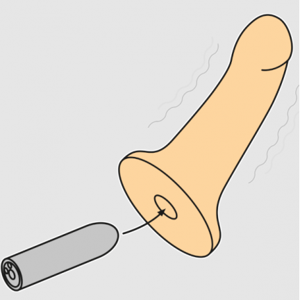 Реалистичный фаллоимитатор с отверстием для коннектора RealStick Caliber 20 см