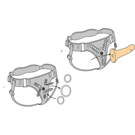 Реалистичный фаллоимитатор с отверстием для коннектора RealStick Caliber 20 см