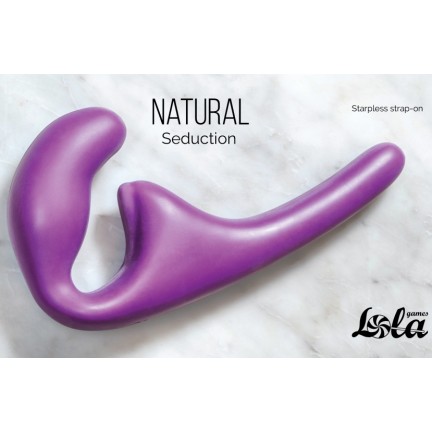 Безремневой анальный страпон Natural Seduction фиолетовый