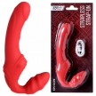 Безремневой страпон с вибрацией Black and Red by Toyfa 35 см красный
