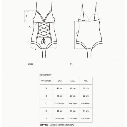 Соблазнительное кружевное боди с доступом Slevika S/M