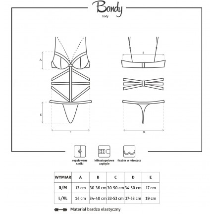 Соблазнительное черное боди Bondy S/M