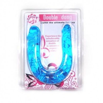 Двухголовый фаллоимитатор Double Dong голубой Двухголовый фаллоимитатор Double Dong голубой